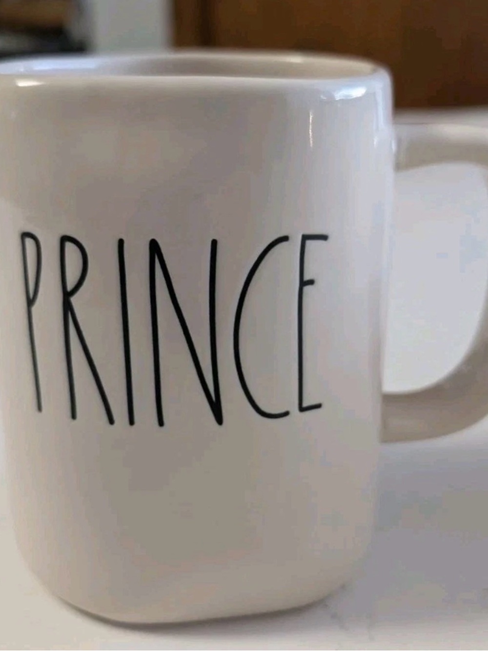 Rae Dunn Artisan Collection by Magenta PRINCE White Ceramic Mug 16oz Safe